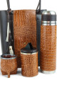 Set de matera para dama en cuero legítimo Marrón