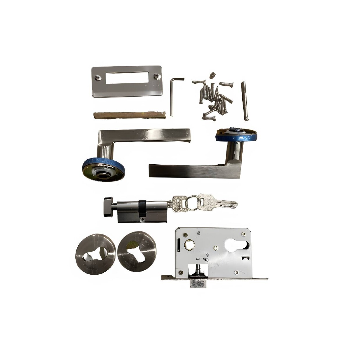 Cerradura Puerta Interior Metal Con 3 Llaves Lumax - Plateado 