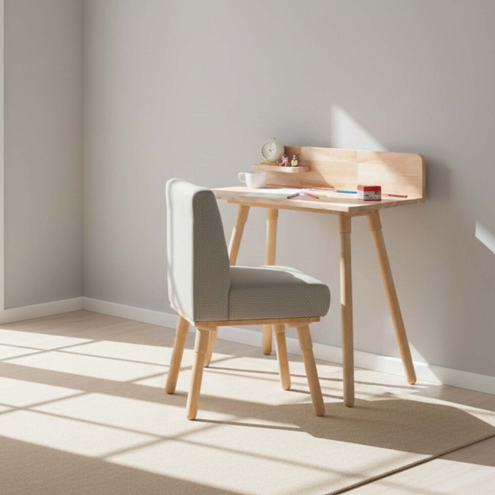 SET KIDS ESCRITORIO/SILLA MADERA NATURAL-BEIGE WONDERLAND