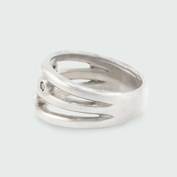 Anillo MOON triple de plata 925 con brillantes Anillo MOON triple de plata 925 con brillantes