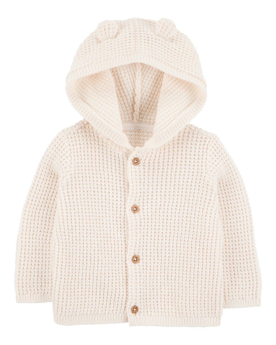 Saco de punto con capucha, diseño oso 