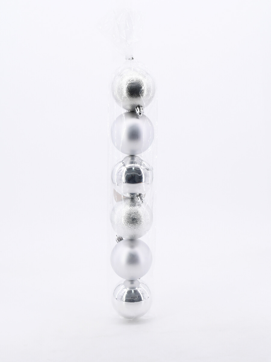 ESFERAS X 6 PIEZAS - PLATEADO 