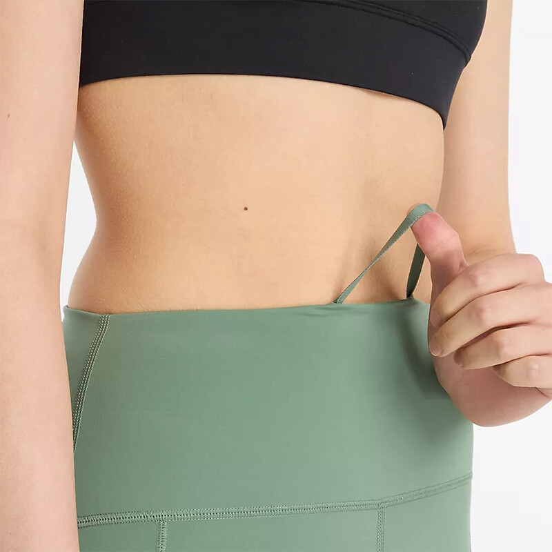 Calza New Balance Sleek Pocket High Rise Verde