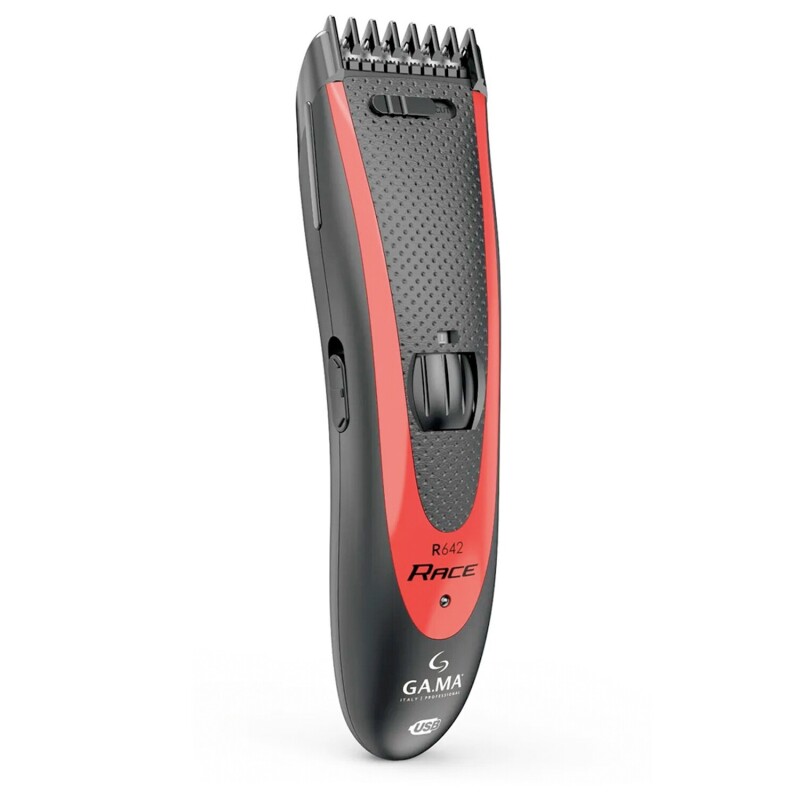 Combo corta pelo GA.MA Italy Race clipper trimmer y nose trimmer recargable USB para un afeitado y estilismo diario Negro/Rojo