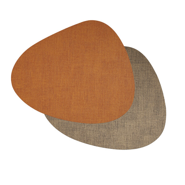 MANTEL INDIVIDUAL DOBLE CARA PREMIUM TEX 44X37CM CARAMELO/NUDE BEIGE