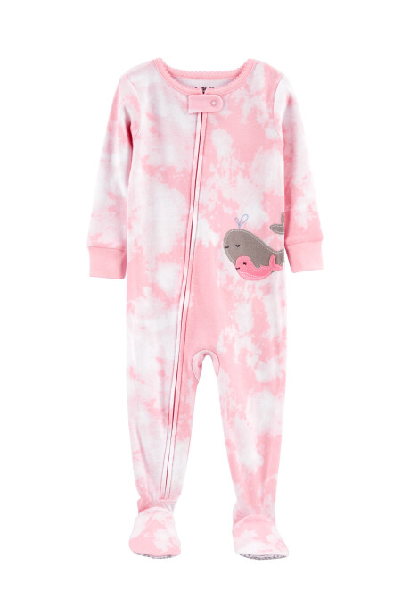 Pijama una pieza de algodón con pie estampa ballenas. Talles 2-5T Pijama una pieza de algodón con pie estampa ballenas. Talles 2-5T