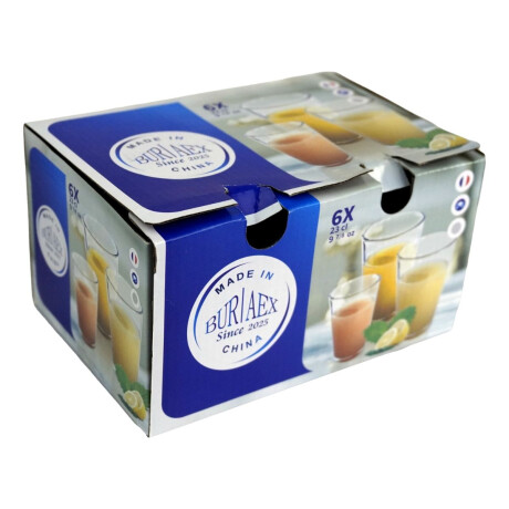 Set de 6 vasos de vidrio labrados Set de 6 vasos de vidrio labrados