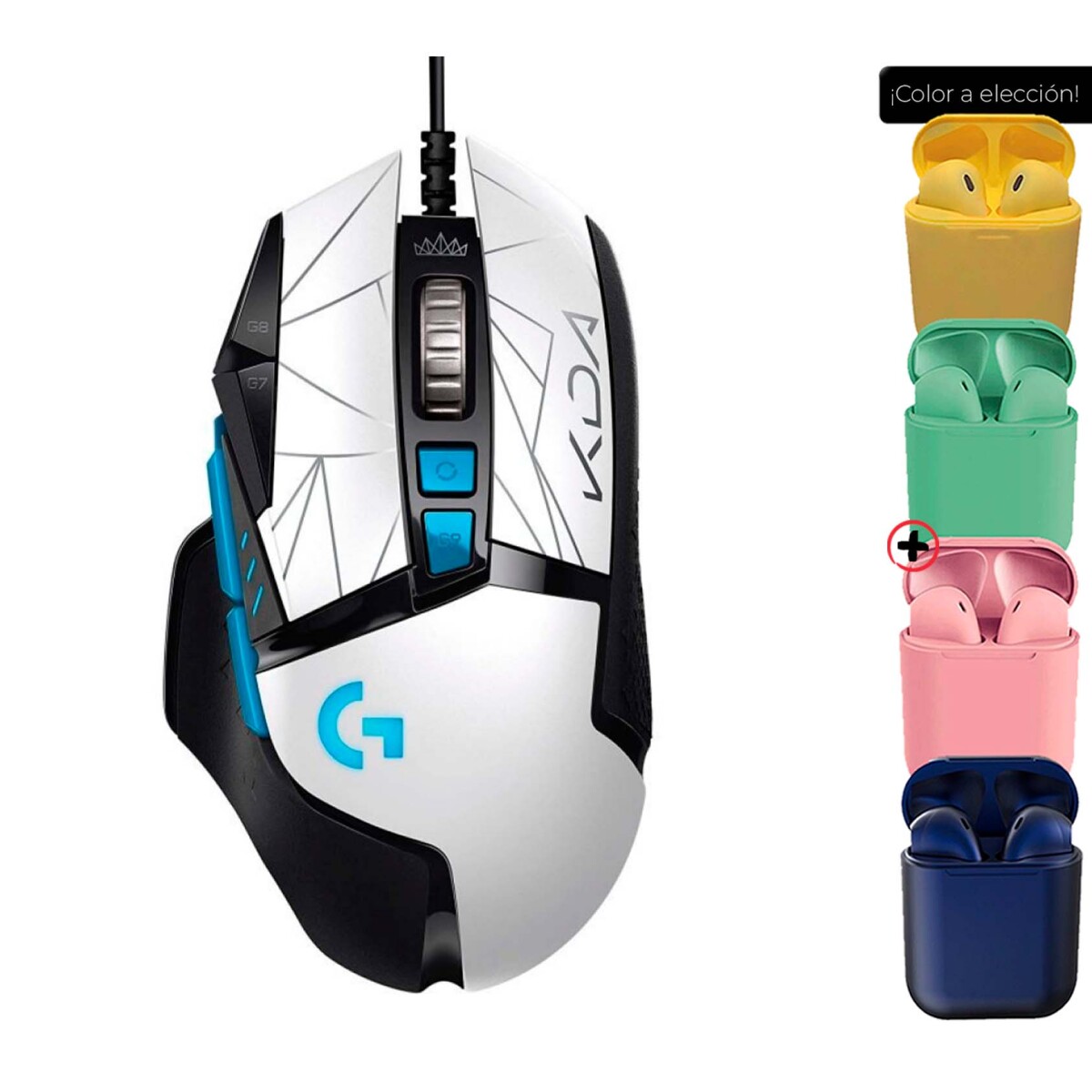 Mouse Gamer De Juego Logitech G Series Hero G502 Kda + Auriculares 