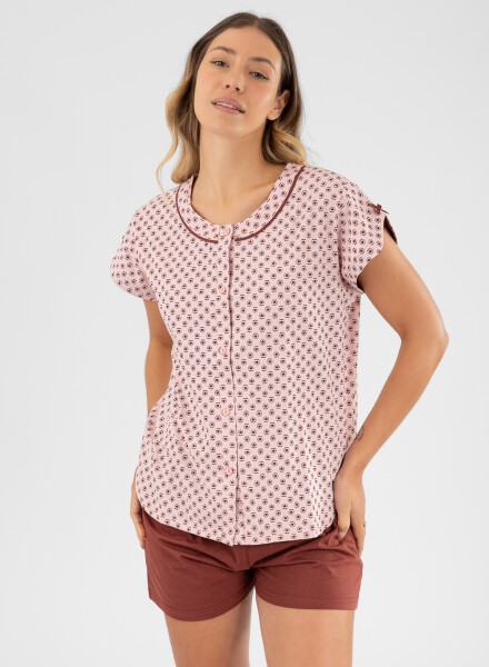 Pijama floral Rosa antique