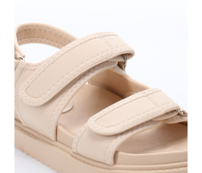 Sandalia LEYA con doble velcro Beige