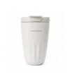 Vaso térmico acanalado con tapa 450ml Blanco