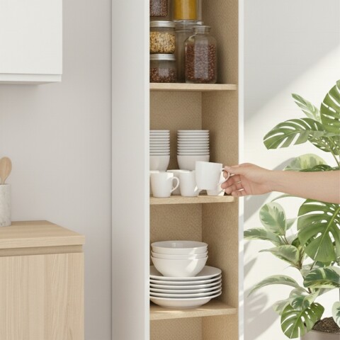 Multiuso Panelero Blanco 1 Puerta 4 Estantes MDP Multiuso Panelero Blanco 1 Puerta 4 Estantes MDP