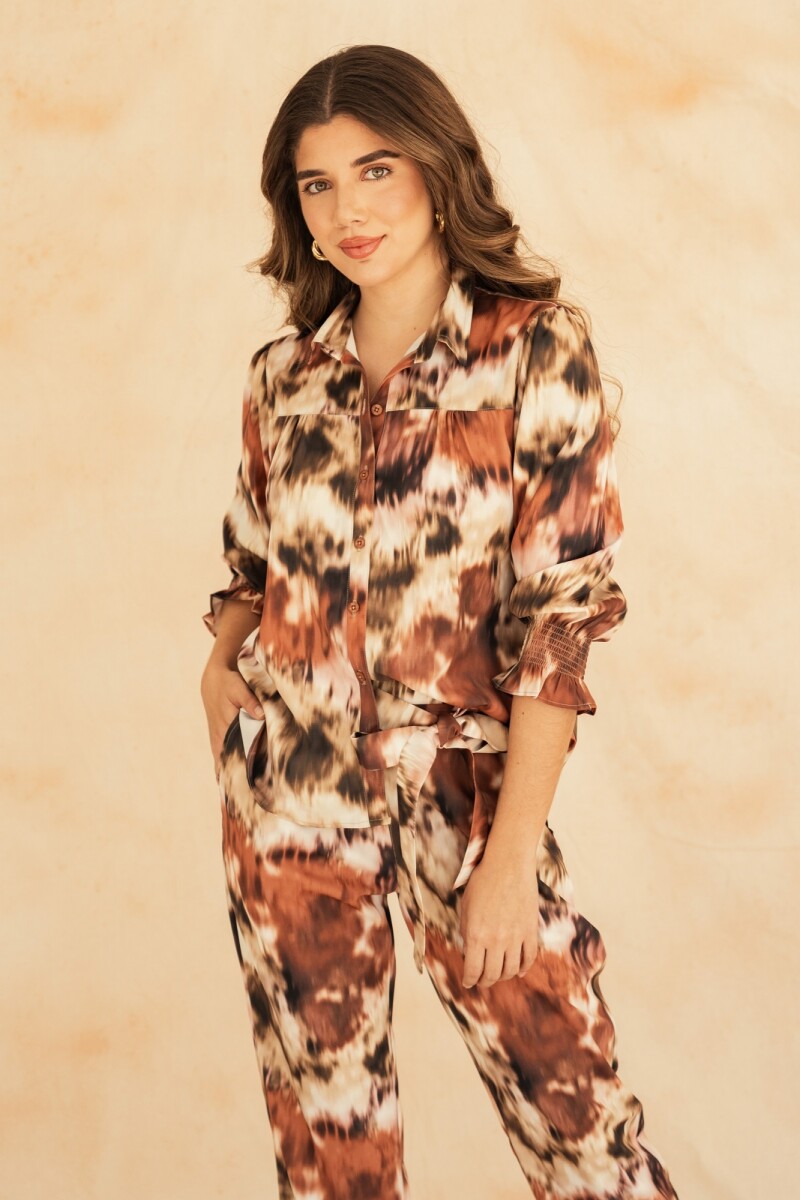 CAMISA EMILY BROWNISH-GREEN BATIK CAMISA EMILY BROWNISH-GREEN BATIK