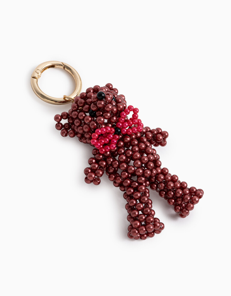 Llavero Piedra Llavero Y Bag Charm Osito Beads - Combinacion Bicolor