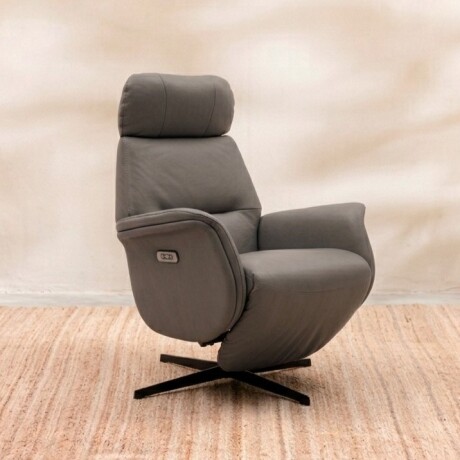 Sillón Reclinable Cuero Flora Gris U