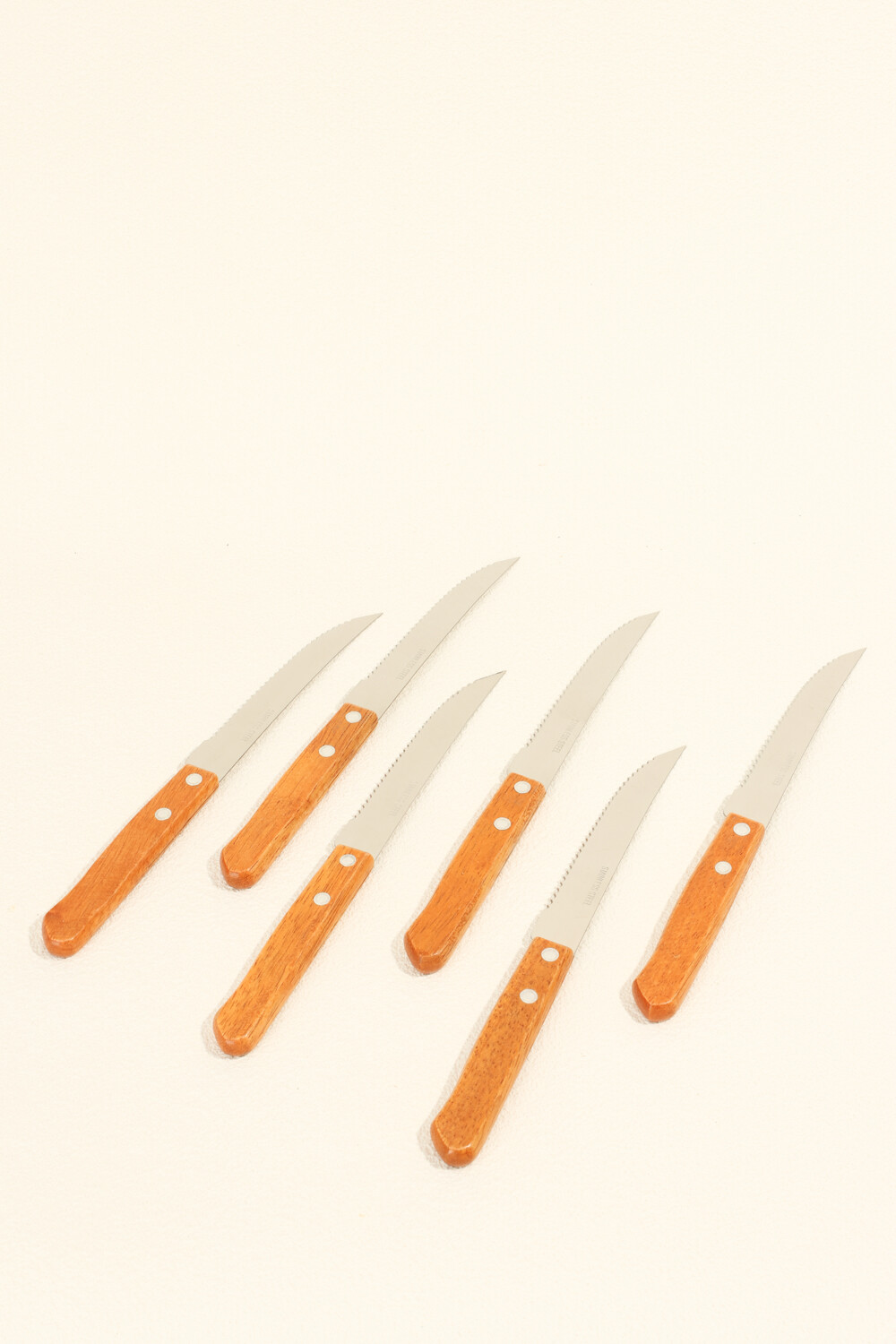 Cuchillo Mango Madera, 6un. Color Unico