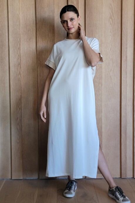 Vestido Agapanto Crudo - Beige Melange