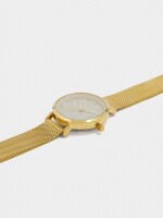 Reloj De Malla Metálica De Acero Inoxidable dorado
