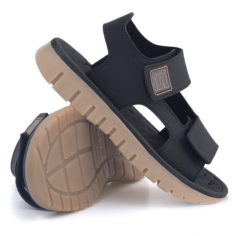 SANDALIA CON VELCRO NEGRO