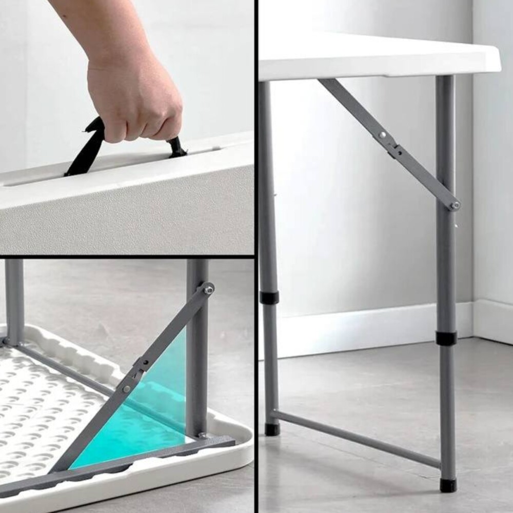 Mesa Plegable altura ajustable 120 cm Blanco Mesa Plegable altura ajustable 120 cm Blanco
