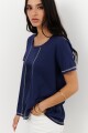 REMERA SATEN AZUL
