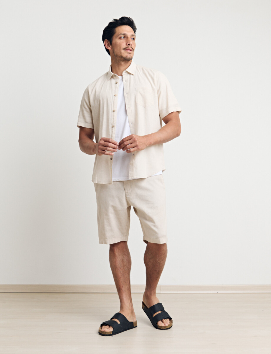 012265 CAMISA HARRINGTON LABEL Beige