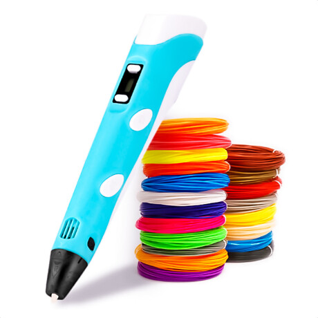 Lápiz Impresora 3d + 20 Filamentos Marcador Lapicera Azul