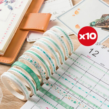 Set X52p Marcadores Metálicos Acrílicos Cinta Washi Esc002006