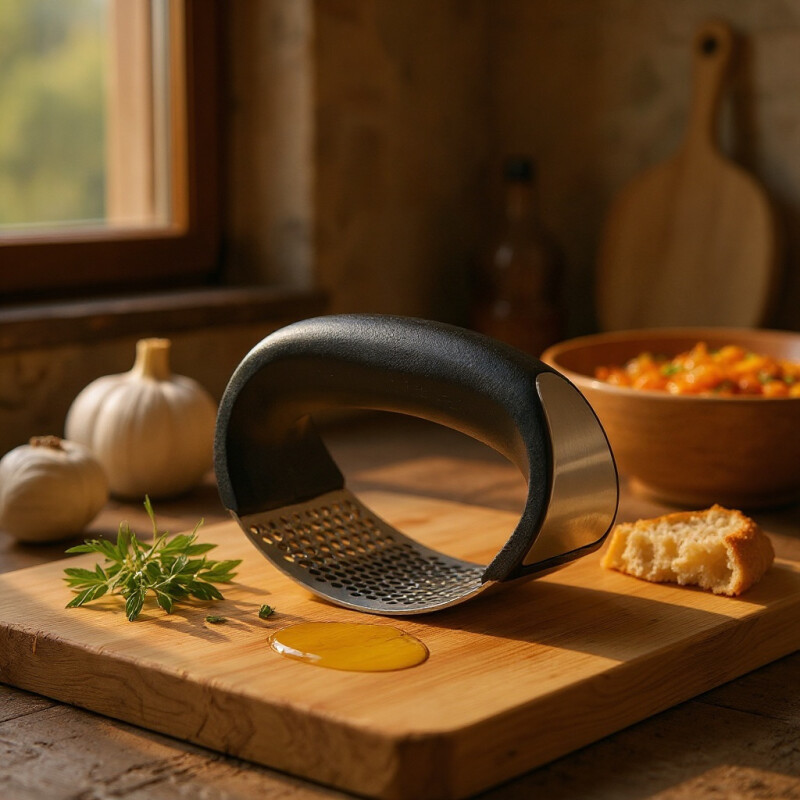 Prensa Pisa Ajos Acero Inoxidable Fácil Agarre Sin Color