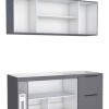 Mueble de cocina bajo mesada gris y aéreo 150 cm Cisne Mueble De Cocina Bajo Mesada Gris Y Aéreo 150 Cm Cisne