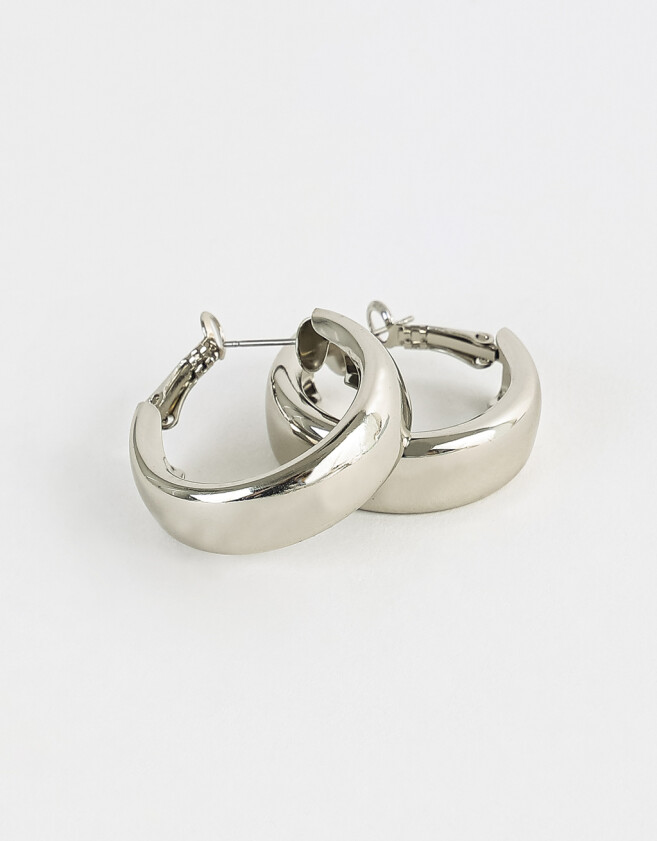 Aros Argollas Metal Argollas Gruesas - Plateado
