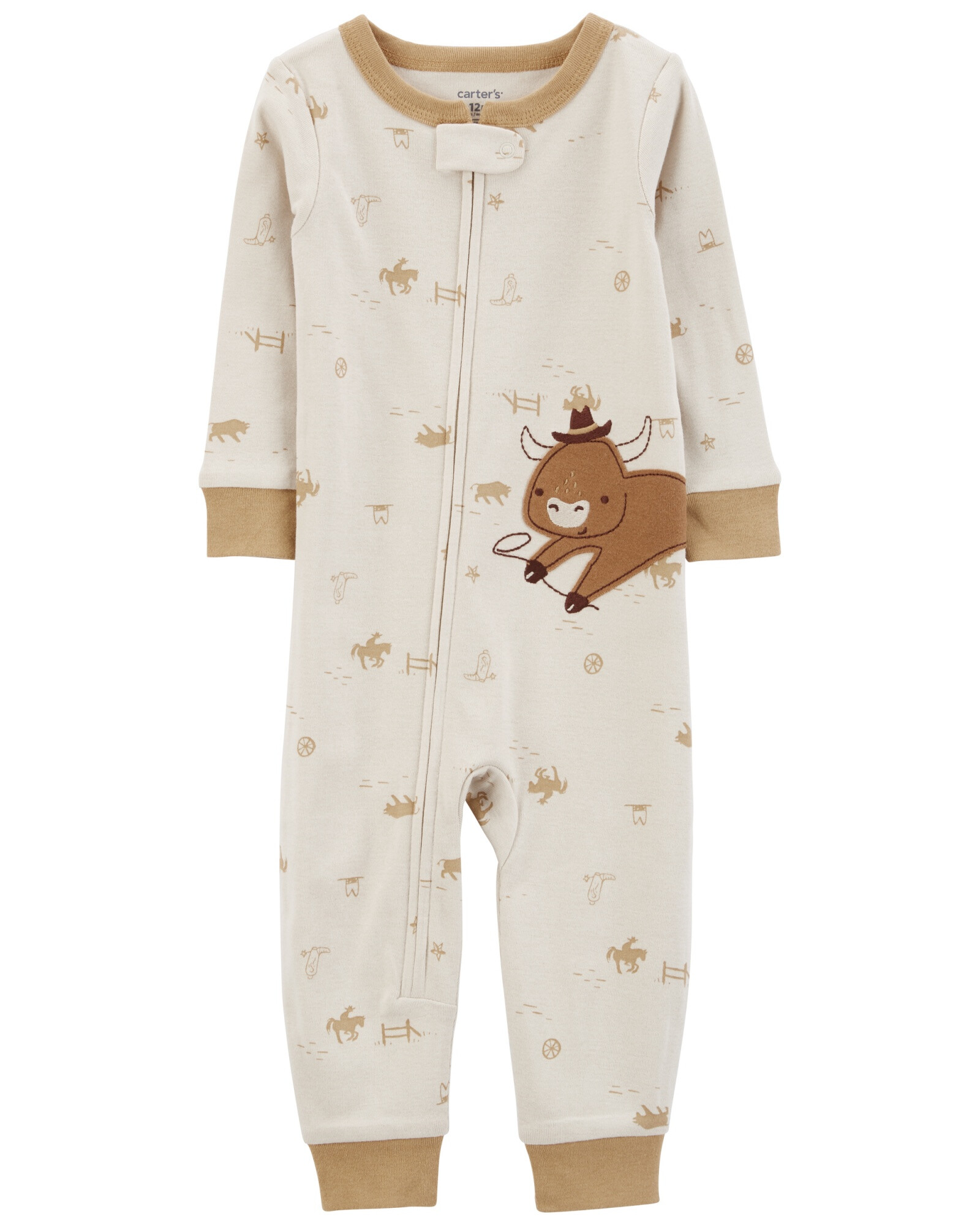 Pijama una pieza de algodón, estampa toro Pijama una pieza de algodón, estampa toro