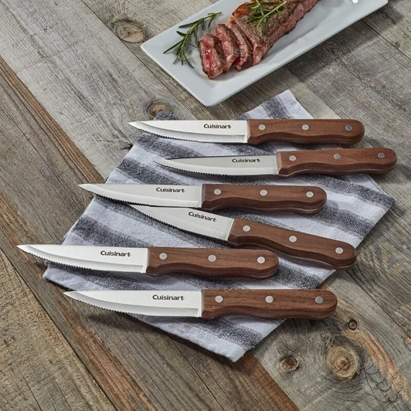 Juego de 6 cuchillos mango nogal Cuisinart Juego de 6 cuchillos mango nogal Cuisinart