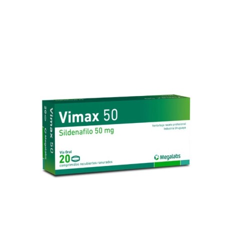 Vimax Sildenafilo 50 mg 20 Comprimidos ranurados