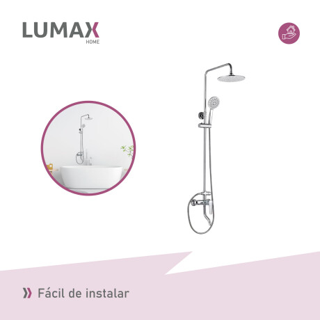 Barra columna ducha redonda inox con soporte y diseño moderno para baño Barra columna ducha redonda inox con soporte y diseño moderno para baño