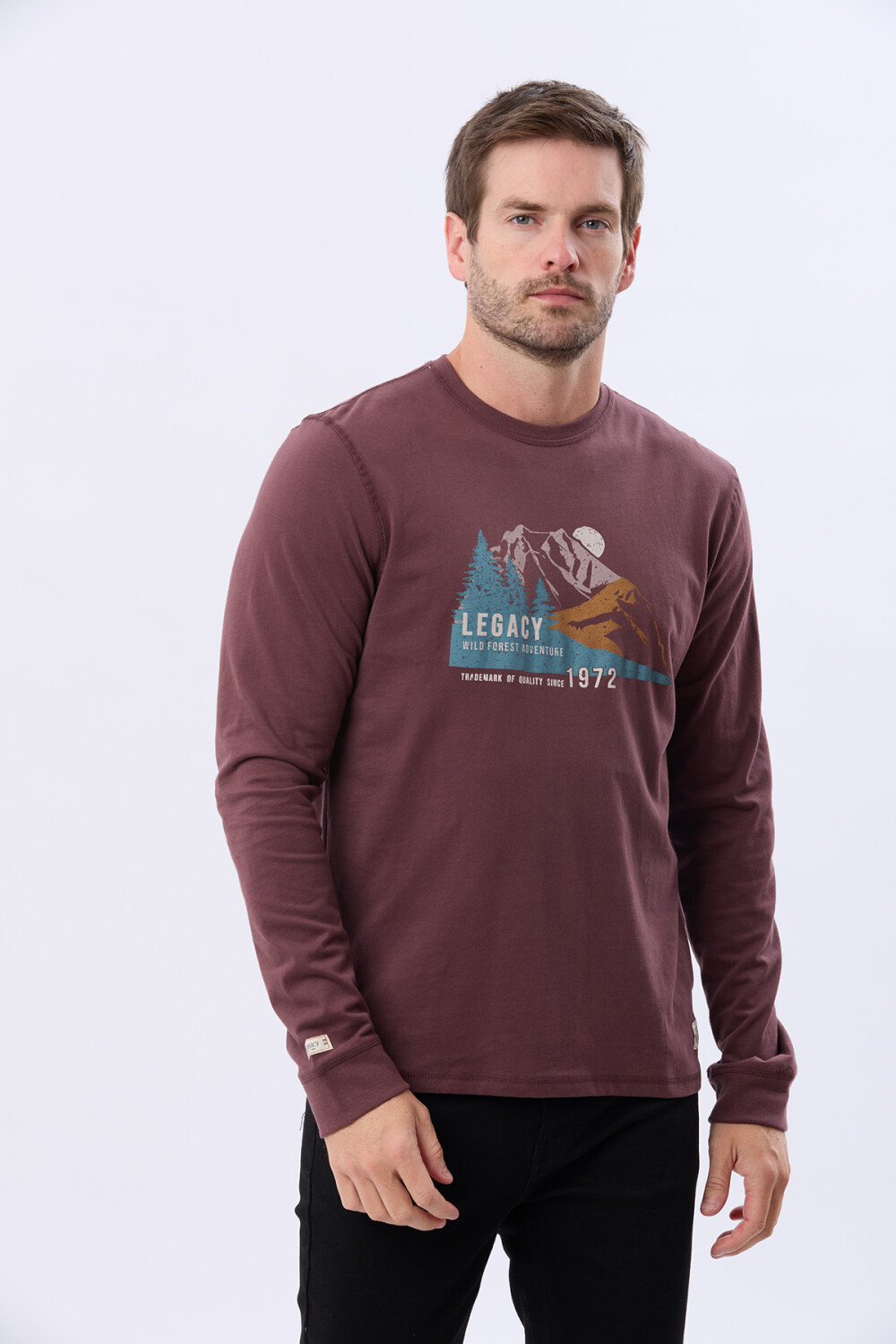 REMERA ESTAMPADA DE ALGODÓN BORDO