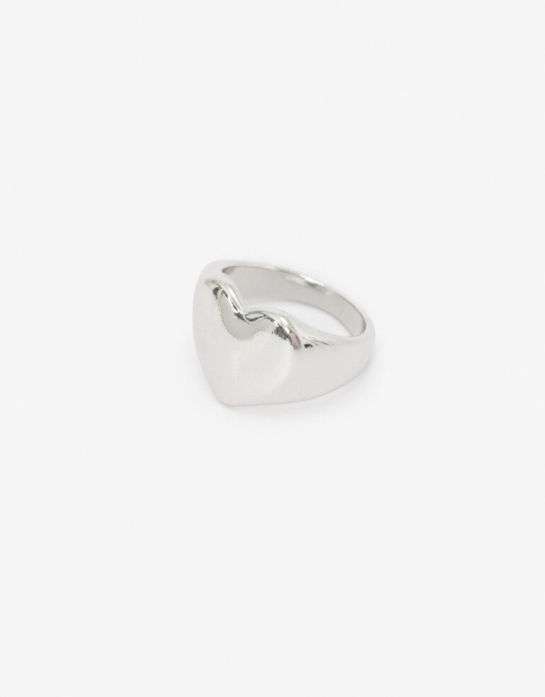 Anillos Medianos y Grandes Metal Anillo Corazón Esencial - Plateado Rodio