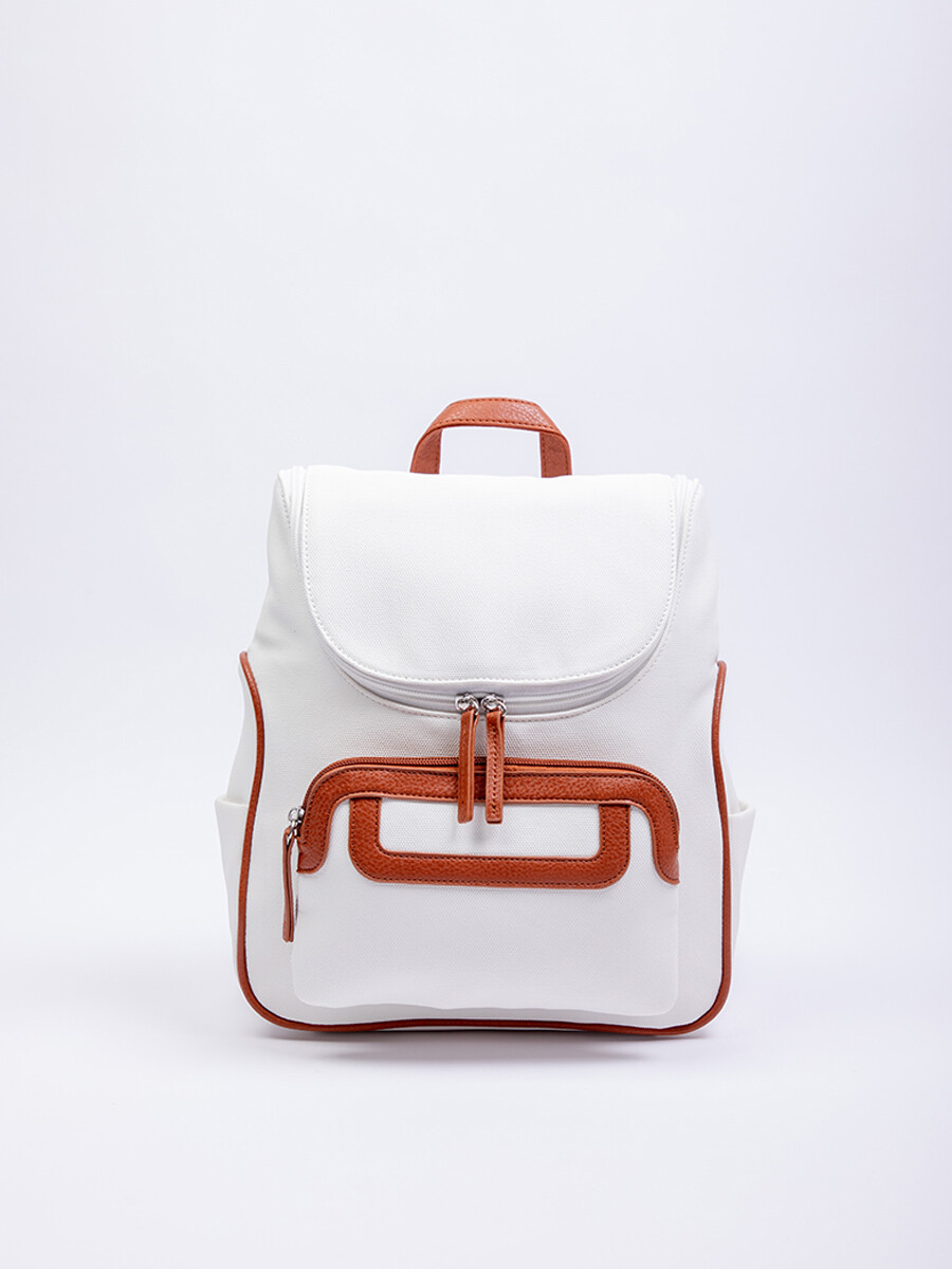 MOCHILA BICOLOR - Blanco 