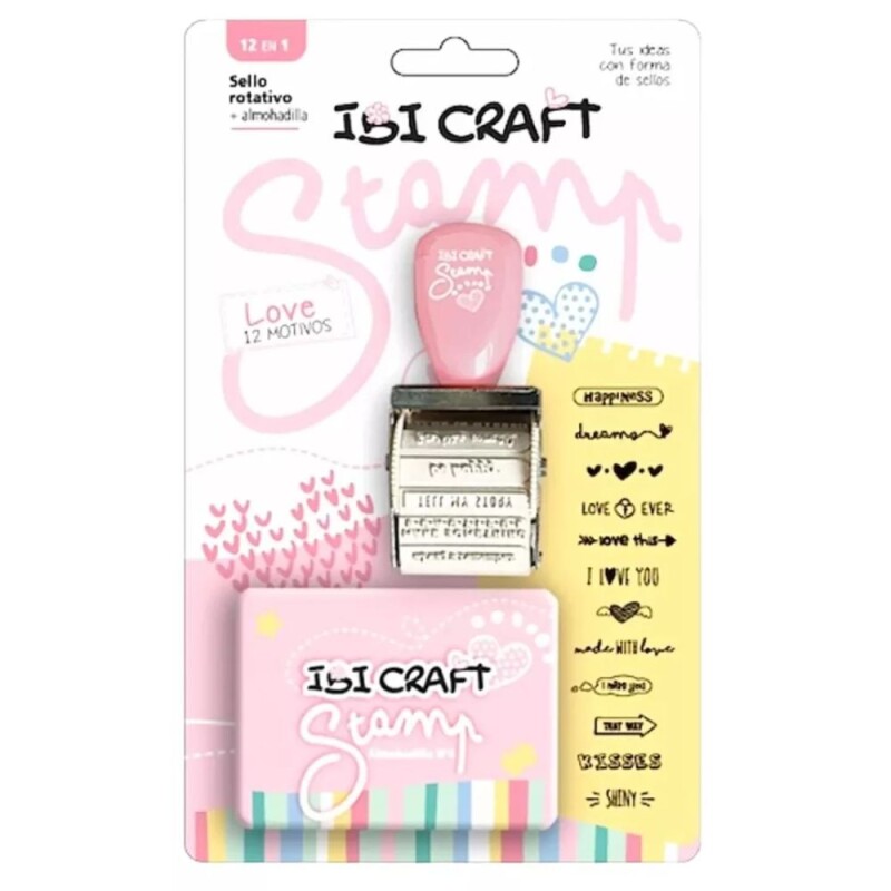 Sello Rotativo 12 en 1 ibi crafrt -LOVE y almohadilla Sello Rotativo 12 En 1 Ibi Crafrt -love Y Almohadilla
