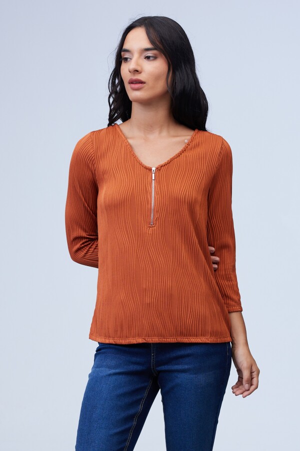 Blusa Zip TERRACOTA