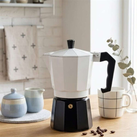 Cafetera Italiana 6T 240Ml Alum Lines Blanco