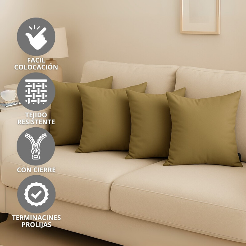 Set x4 funda de almohadones lisa 43 x 43 MARRON
