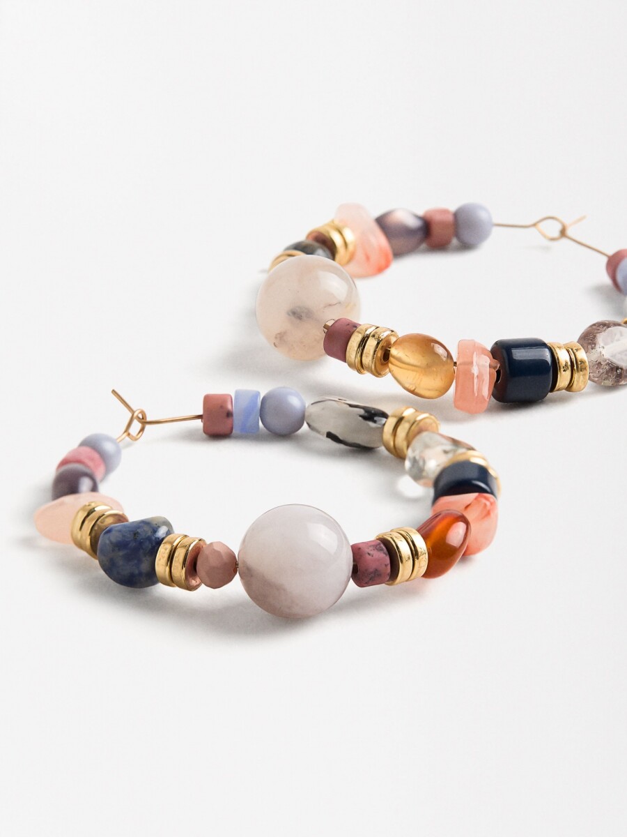Aros Con Piedras multicolor