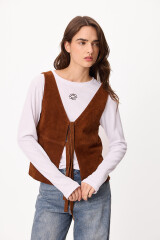 Chaleco Leather Dual Marron