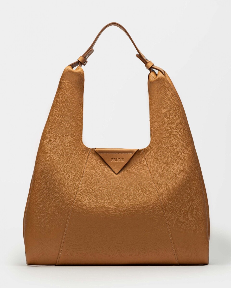 Cartera al hombro The Shopping en cuero graneado - Cuoio 