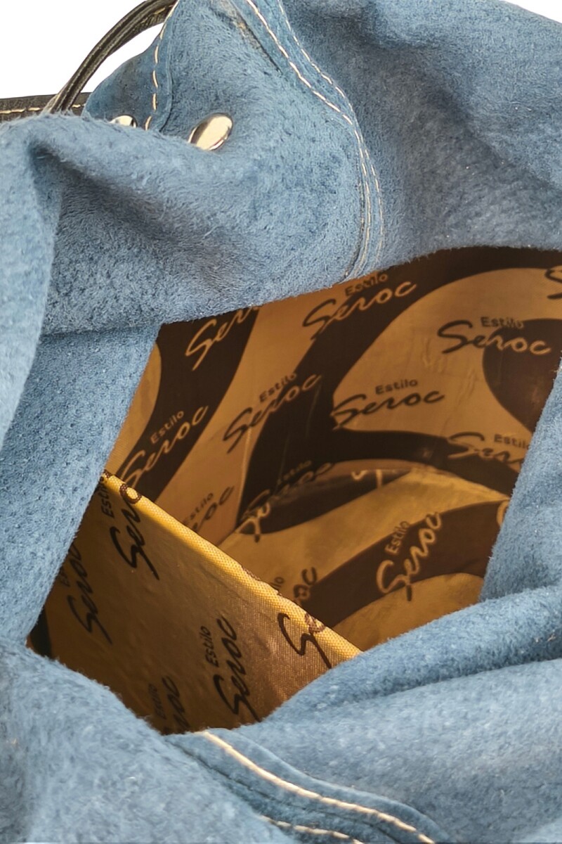 Matera bolso con división en cuero Azul