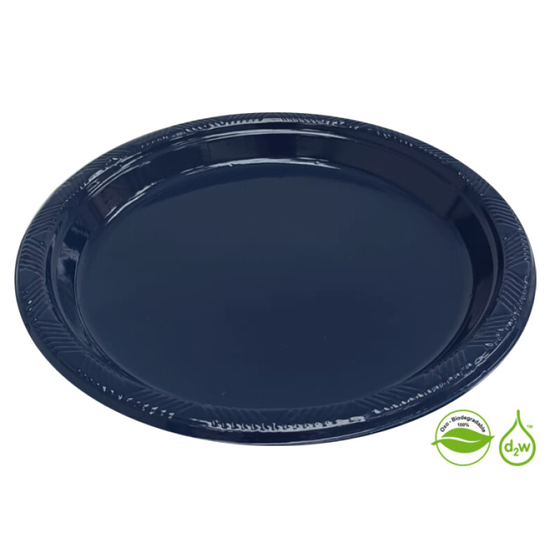 Plato Biodegradable 17cm x10Un Azul Marino