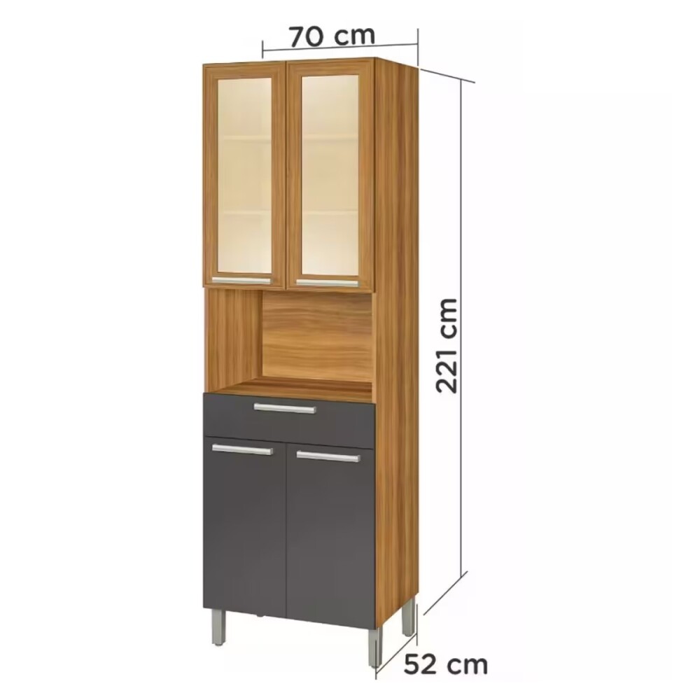 Armario Burguesa Gris 70cm 4 puertas 1 cajón Armario Burguesa Gris 70cm 4 Puertas 1 Cajón