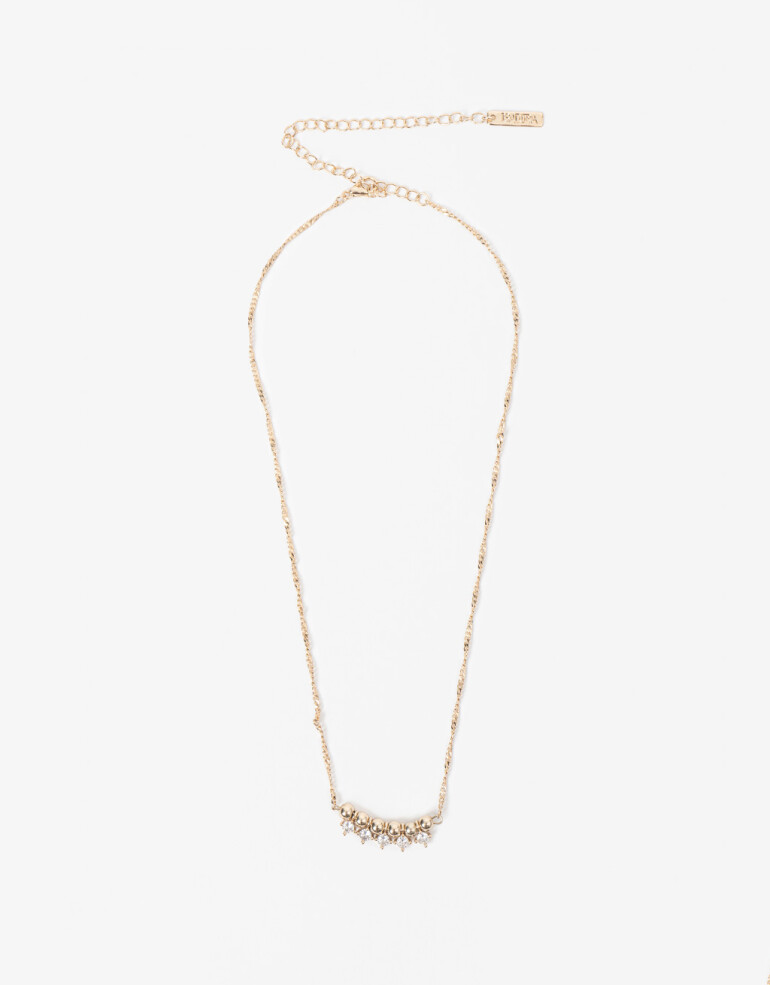 Collares Cortos Strass Collar Con Charm De Cubic Zirconia - Dorado