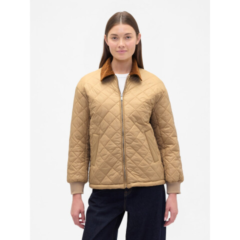 V-QUILTED PUFFER FASHION JKT GOLDEN KHAKI 868